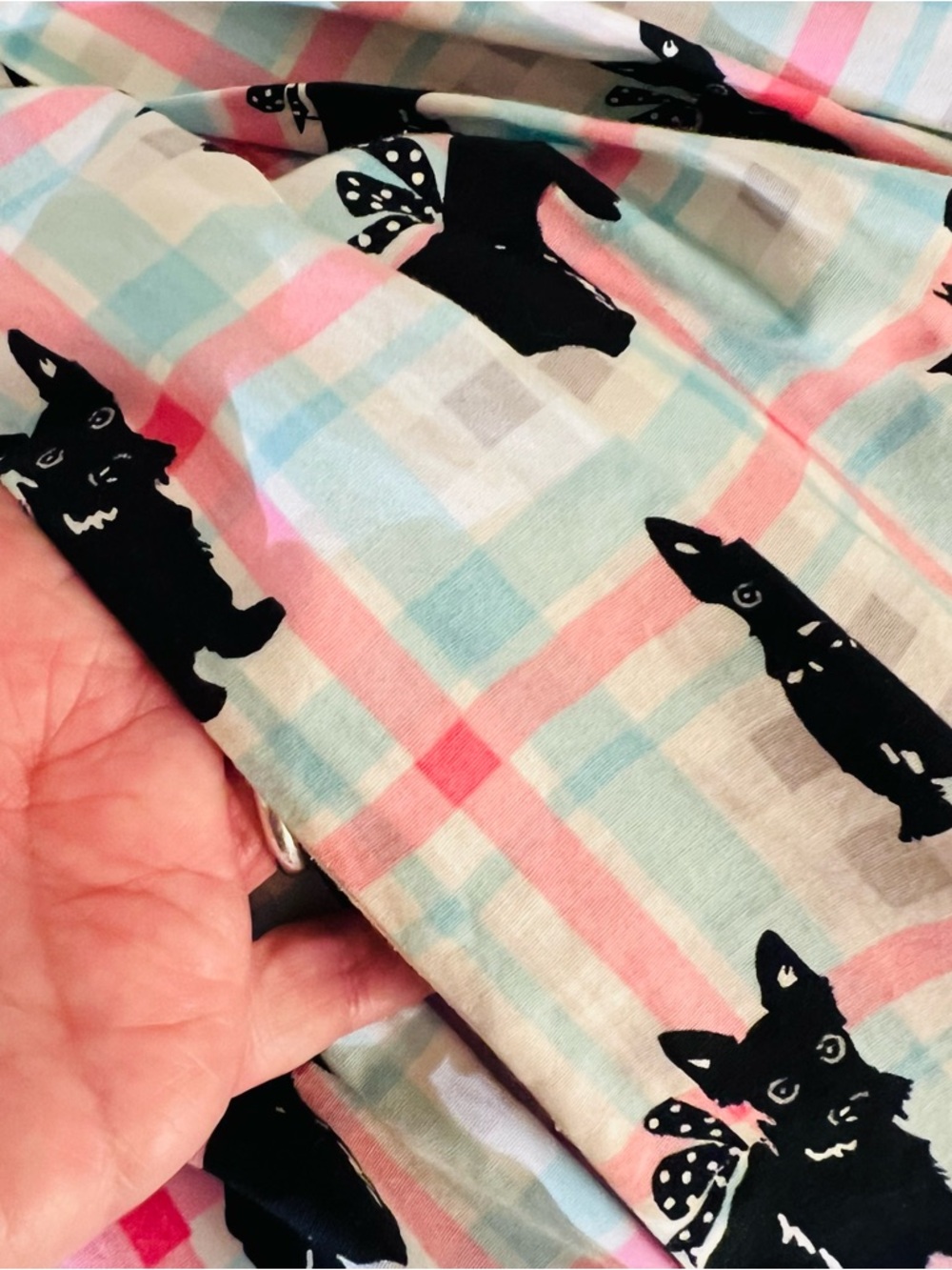 Hell Bunny Scottie Skirt SZ Med Retro Flare Swing Dance Knee Length Dog Lover - Picture 13 of 14